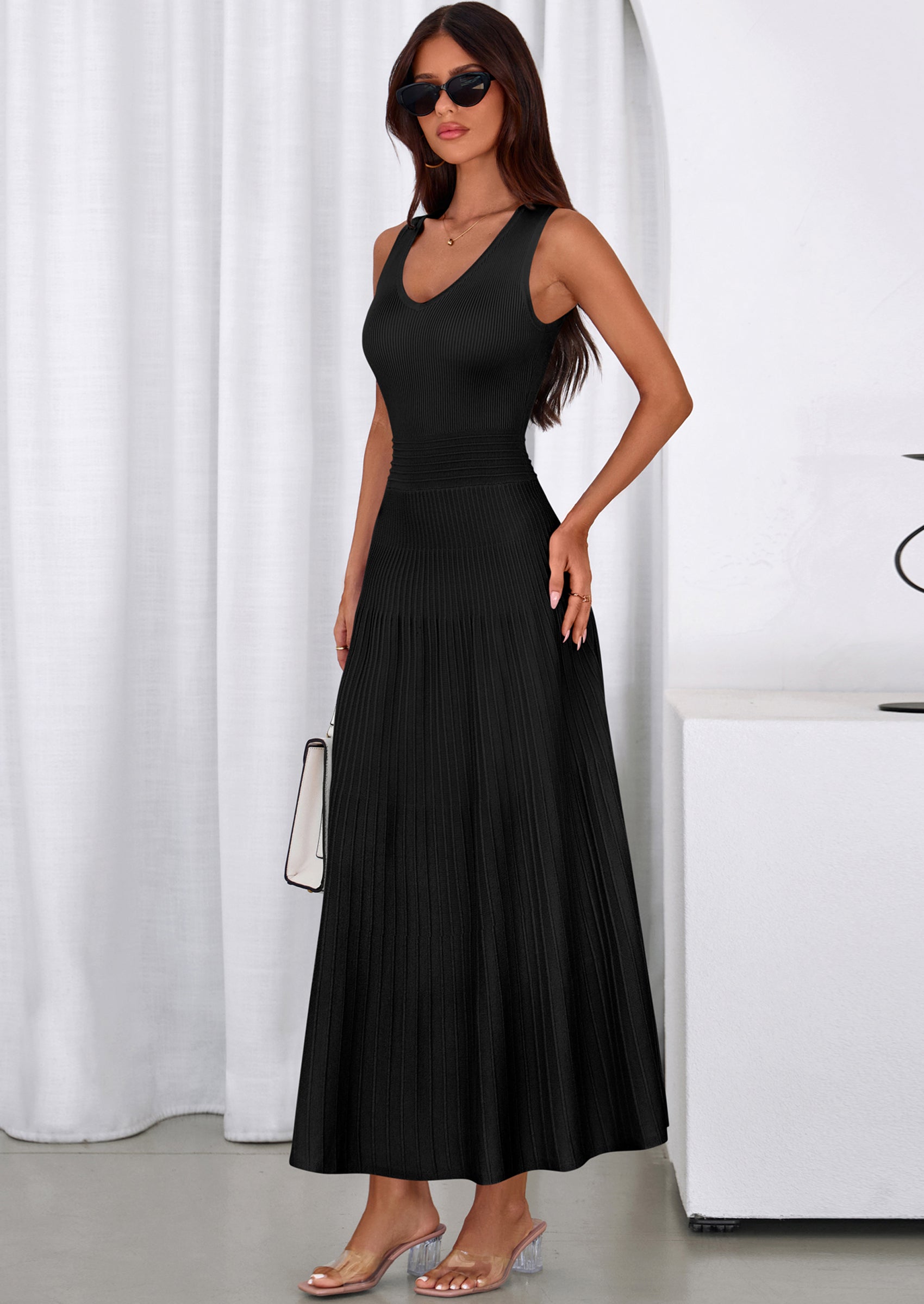 PRETTYGARDEN Women's Summer Casual Dresses Spring Sleeveless V Neck Mi PRETTYGARDEN Women's Summer Casual Dresses Spring Sleeveless V Neck Mi