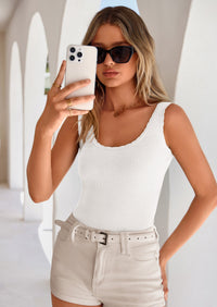 PRETTYGARDEN Womens Summer Sleeveless Tank Tops V Neck Ruffle Lightweight Ribbed Knit Shirt Casual Going Out Top PRETTYGARDEN