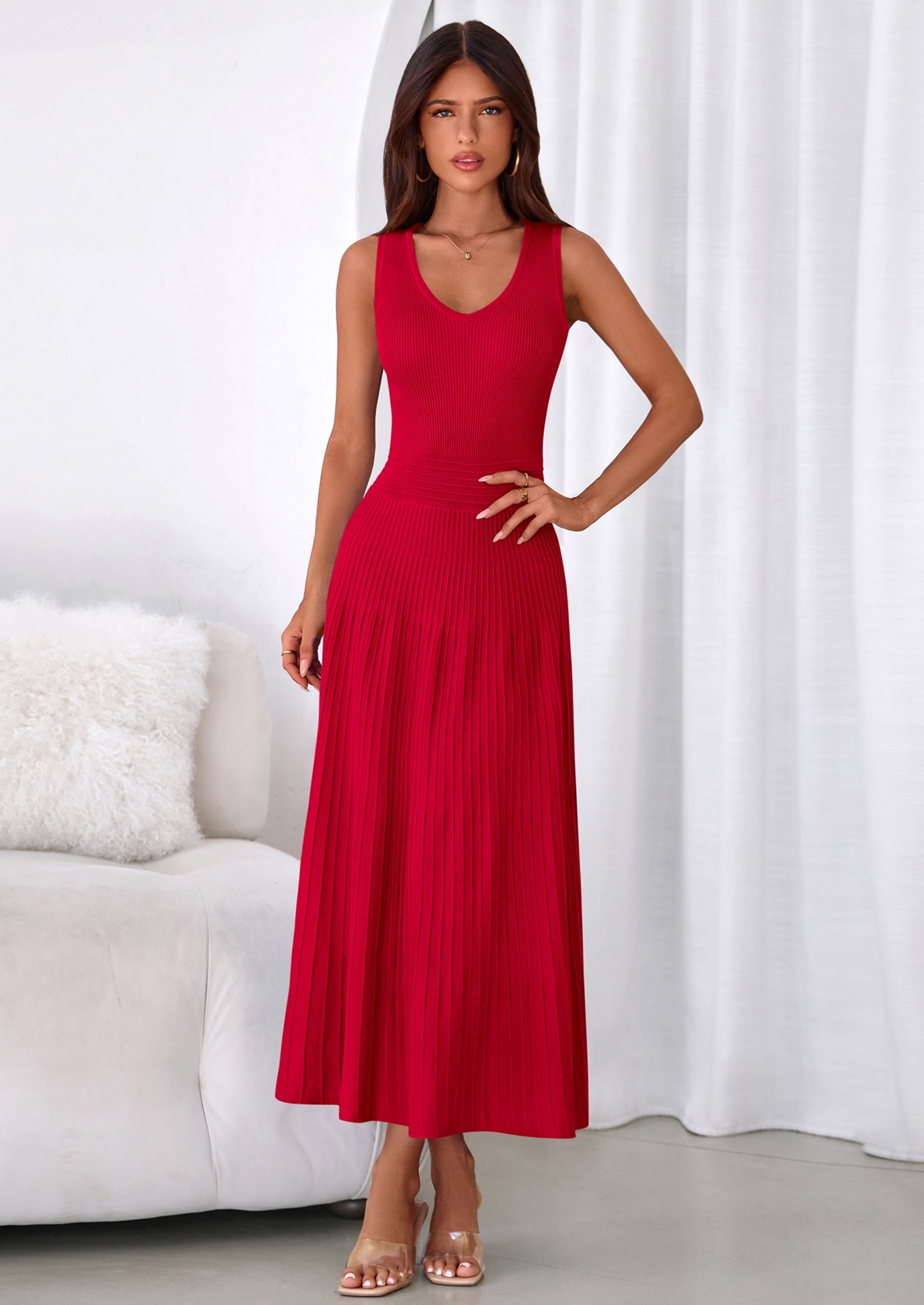PRETTYGARDEN Women's Summer Casual Dresses Spring Sleeveless V Neck Mi PRETTYGARDEN Women's Summer Casual Dresses Spring Sleeveless V Neck Mi