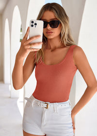 PRETTYGARDEN Womens Summer Sleeveless Tank Tops V Neck Ruffle Lightweight Ribbed Knit Shirt Casual Going Out Top PRETTYGARDEN