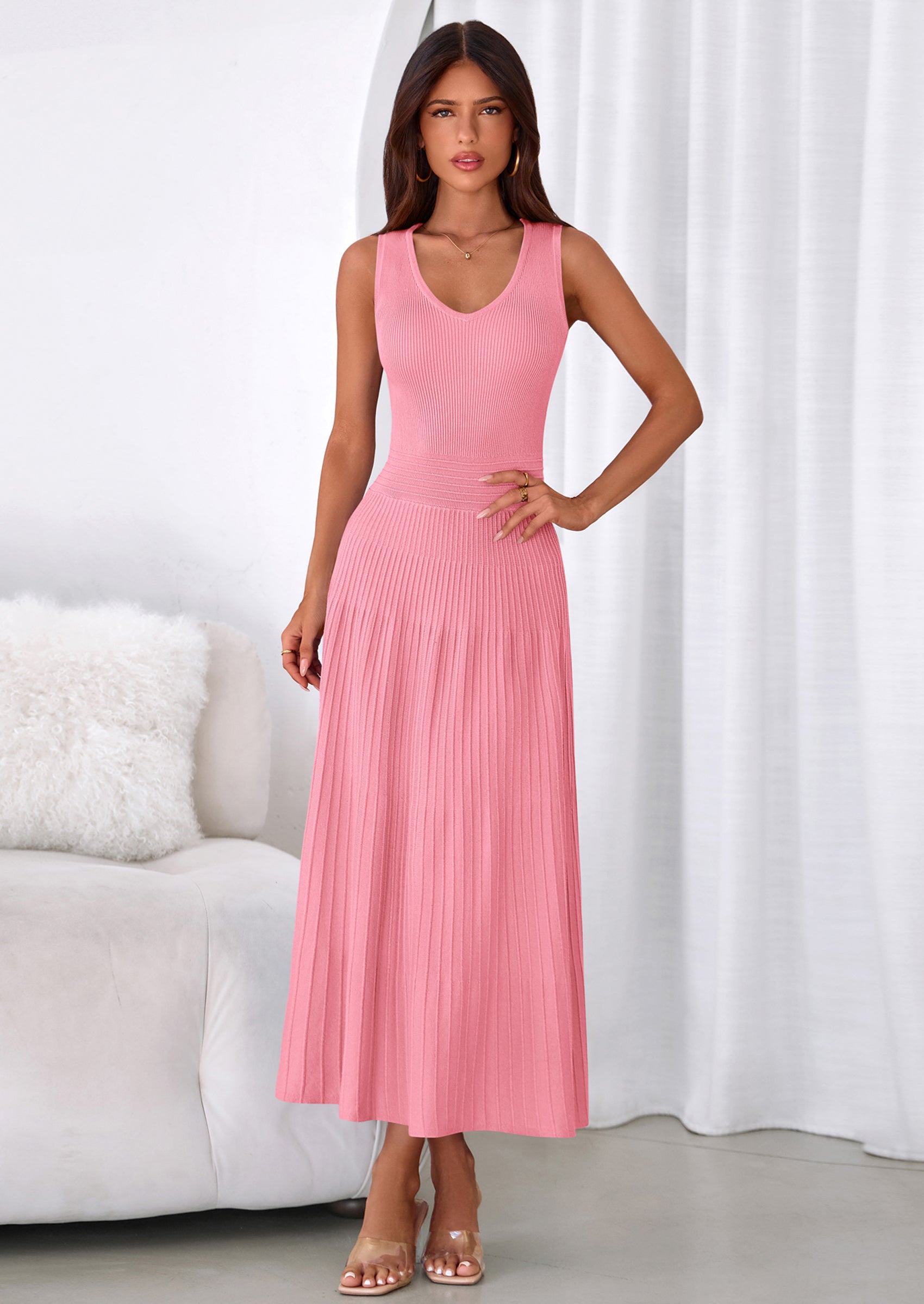 Ladies Dresses Work A Line Dresses PRETTYGARDEN Women's Summer Casual Dresses Spring Sleeveless V Neck Mi Ladies Dresses Work A Line Dresses PRETTYGARDEN Women's Summer Casual Dresses Spring Sleeveless V Neck Mi