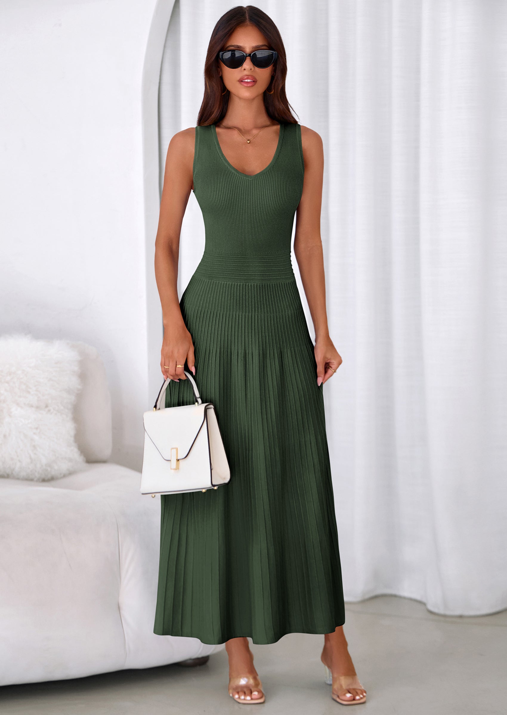 PRETTYGARDEN Women's Summer Casual Dresses Spring Sleeveless V Neck Mi PRETTYGARDEN Women's Summer Casual Dresses Spring Sleeveless V Neck Mi