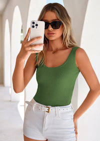 PRETTYGARDEN Womens Summer Sleeveless Tank Tops V Neck Ruffle Lightweight Ribbed Knit Shirt Casual Going Out Top PRETTYGARDEN