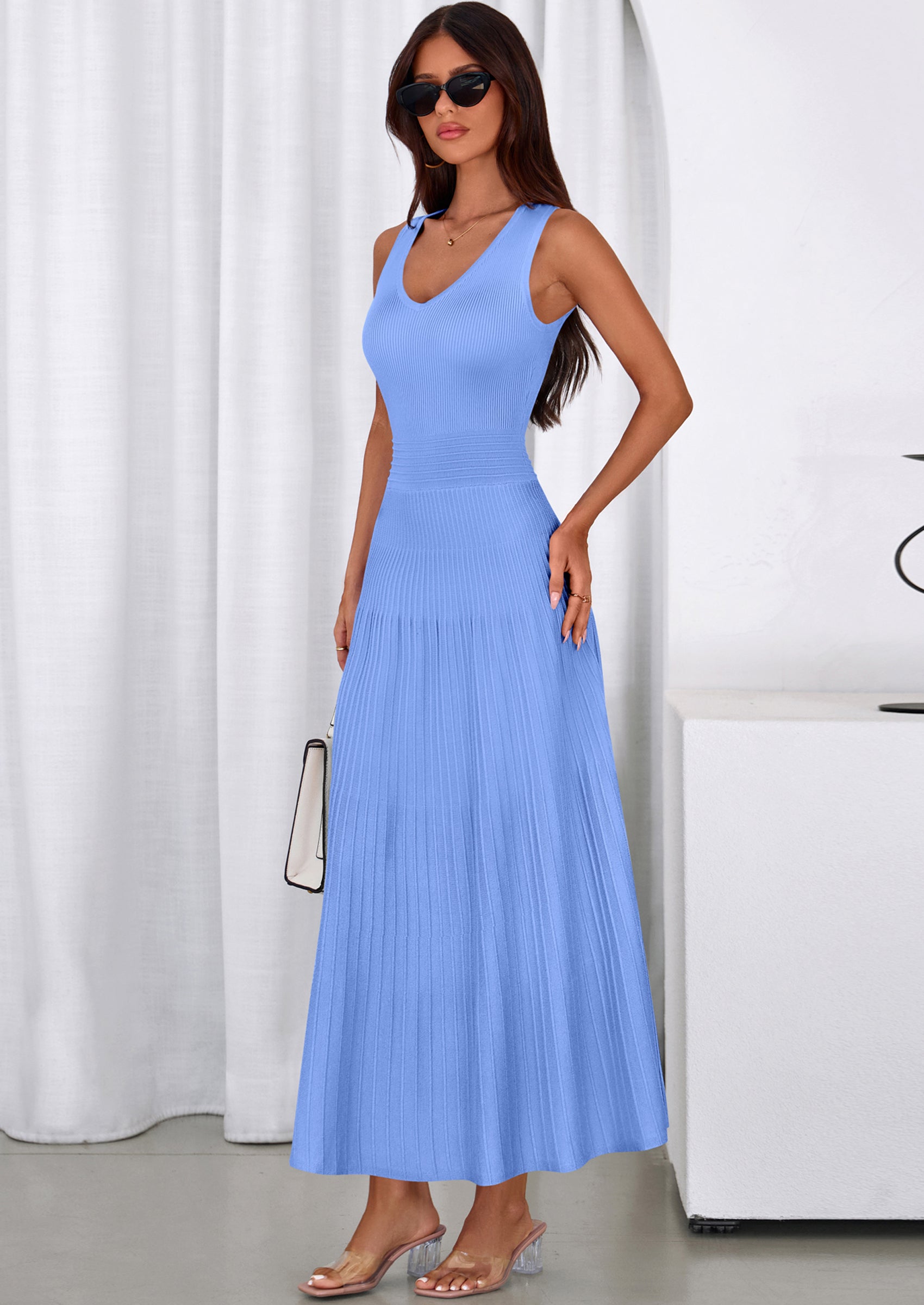 PRETTYGARDEN Women's Summer Casual Dresses Spring Sleeveless V Neck Mi PRETTYGARDEN Women's Summer Casual Dresses Spring Sleeveless V Neck Mi