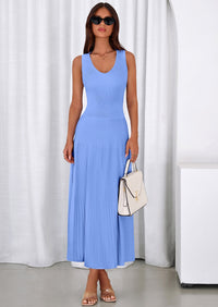 PRETTYGARDEN Women's Summer Casual Dresses Spring Sleeveless V Neck Midi Business Work A Line Pleated Cocktail Dress PRETTYGARDEN