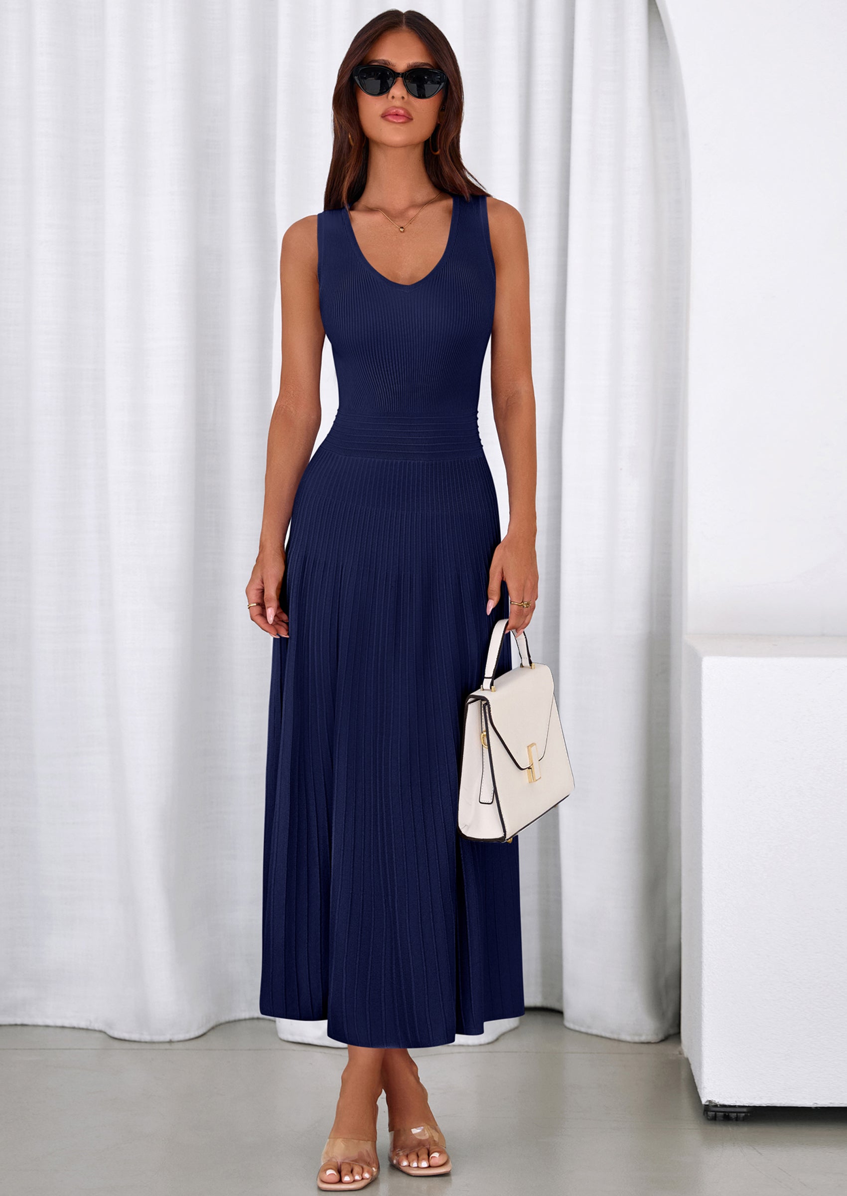 PRETTYGARDEN Women's Summer Casual Dresses Spring Sleeveless V Neck Mi PRETTYGARDEN Women's Summer Casual Dresses Spring Sleeveless V Neck Mi