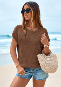 PRETTYGARDEN Women's Summer Sweater Vest Lightweight Knit Cap Sleeve Hollow Out Tank Tops Crochet Coverup Spring Outfits PRETTYGARDEN