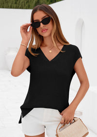 PRETTYGARDEN Women's Lightweight Sweaters Vest Spring Trendy Cap Sleeve V Neck Knit Tank Tops Summer Going Out Outfits PRETTYGARDEN