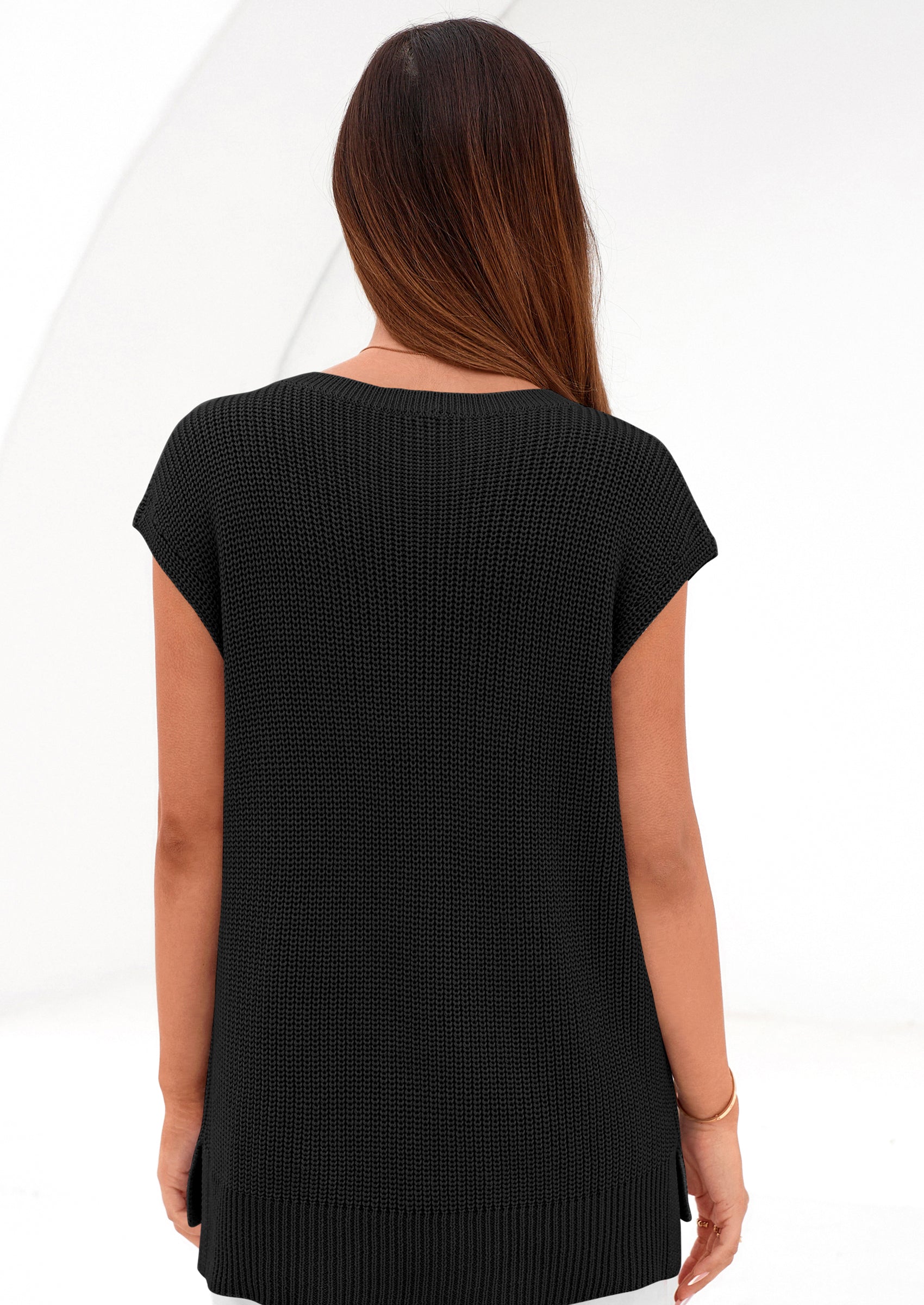 PRETTYGARDEN Women's Lightweight Sweaters Vest Spring Trendy Cap Sleeve V Neck Knit Tank Tops Summer Going Out Outfits PRETTYGARDEN