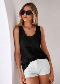 PRETTYGARDEN Womens Crochet Tank Tops Summer Spring Boho Sleeveless Cute Knit Sweater Vest Trendy Beach Vacation Clothes PRETTYGARDEN