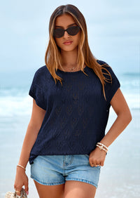 PRETTYGARDEN Women's Summer Sweater Vest Lightweight Knit Cap Sleeve Hollow Out Tank Tops Crochet Coverup Spring Outfits PRETTYGARDEN