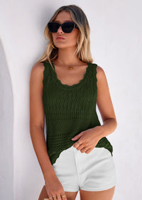 PRETTYGARDEN Womens Crochet Tank Tops Summer Spring Boho Sleeveless Cute Knit Sweater Vest Trendy Beach Vacation Clothes PRETTYGARDEN