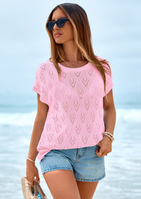 PRETTYGARDEN Women's Summer Sweater Vest Lightweight Knit Cap Sleeve Hollow Out Tank Tops Crochet Coverup Spring Outfits PRETTYGARDEN