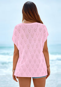 PRETTYGARDEN Women's Summer Sweater Vest Lightweight Knit Cap Sleeve Hollow Out Tank Tops Crochet Coverup Spring Outfits PRETTYGARDEN