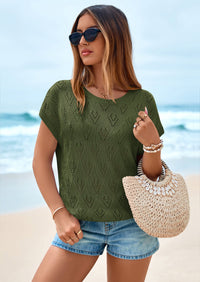 PRETTYGARDEN Women's Summer Sweater Vest Lightweight Knit Cap Sleeve Hollow Out Tank Tops Crochet Coverup Spring Outfits PRETTYGARDEN