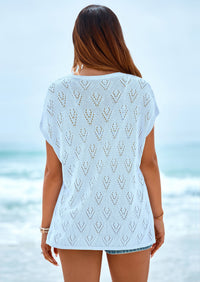 PRETTYGARDEN Women's Summer Sweater Vest Lightweight Knit Cap Sleeve Hollow Out Tank Tops Crochet Coverup Spring Outfits PRETTYGARDEN