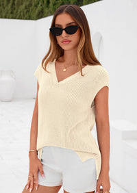 PRETTYGARDEN Women's Lightweight Sweaters Vest Spring Trendy Cap Sleeve V Neck Knit Tank Tops Summer Going Out Outfits PRETTYGARDEN