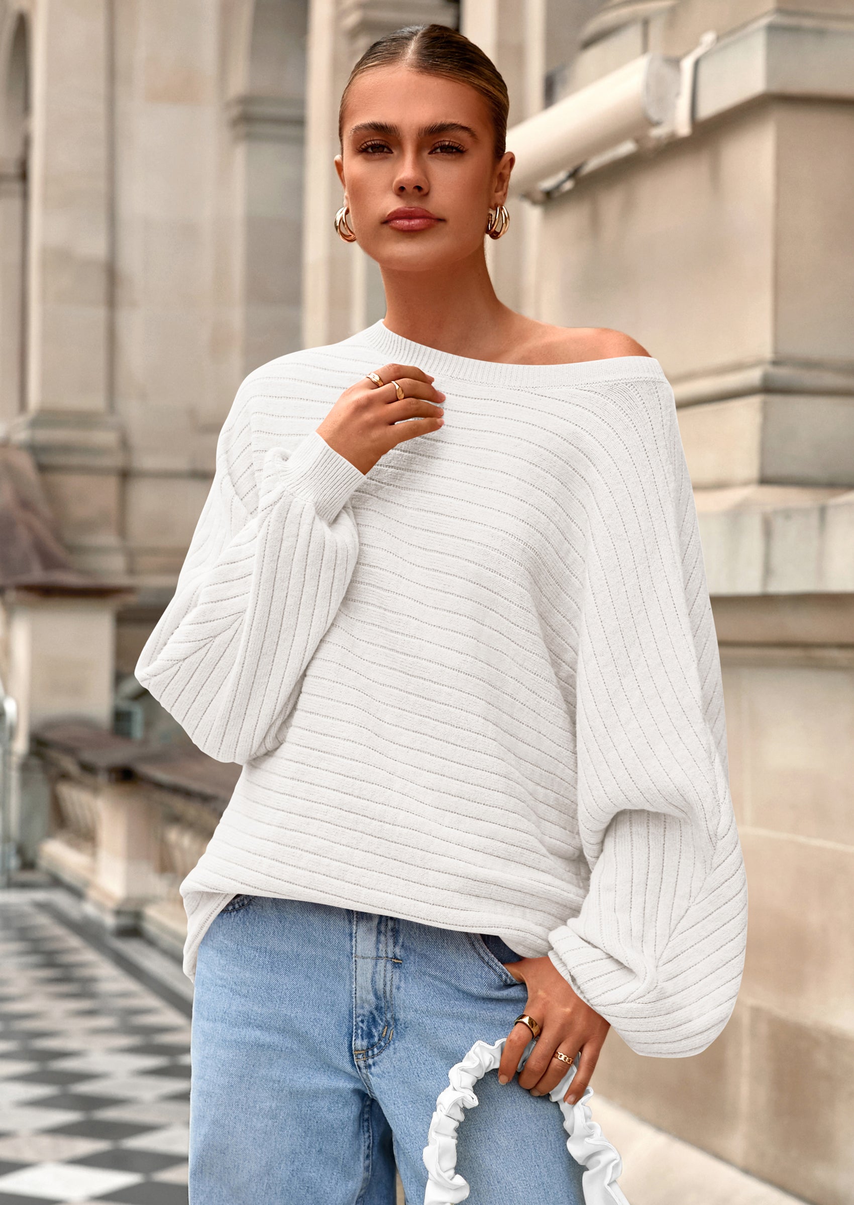 PRETTYGARDEN Fall Sweaters for Women Oversized Boat Neck Pullover Long Sleeve Knit Tops Cozy Winter Fashion Clothing