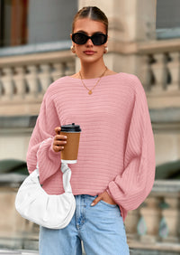 PRETTYGARDEN Fall Sweaters for Women Oversized Boat Neck Pullover Long Sleeve Knit Tops Cozy Winter Fashion Clothing