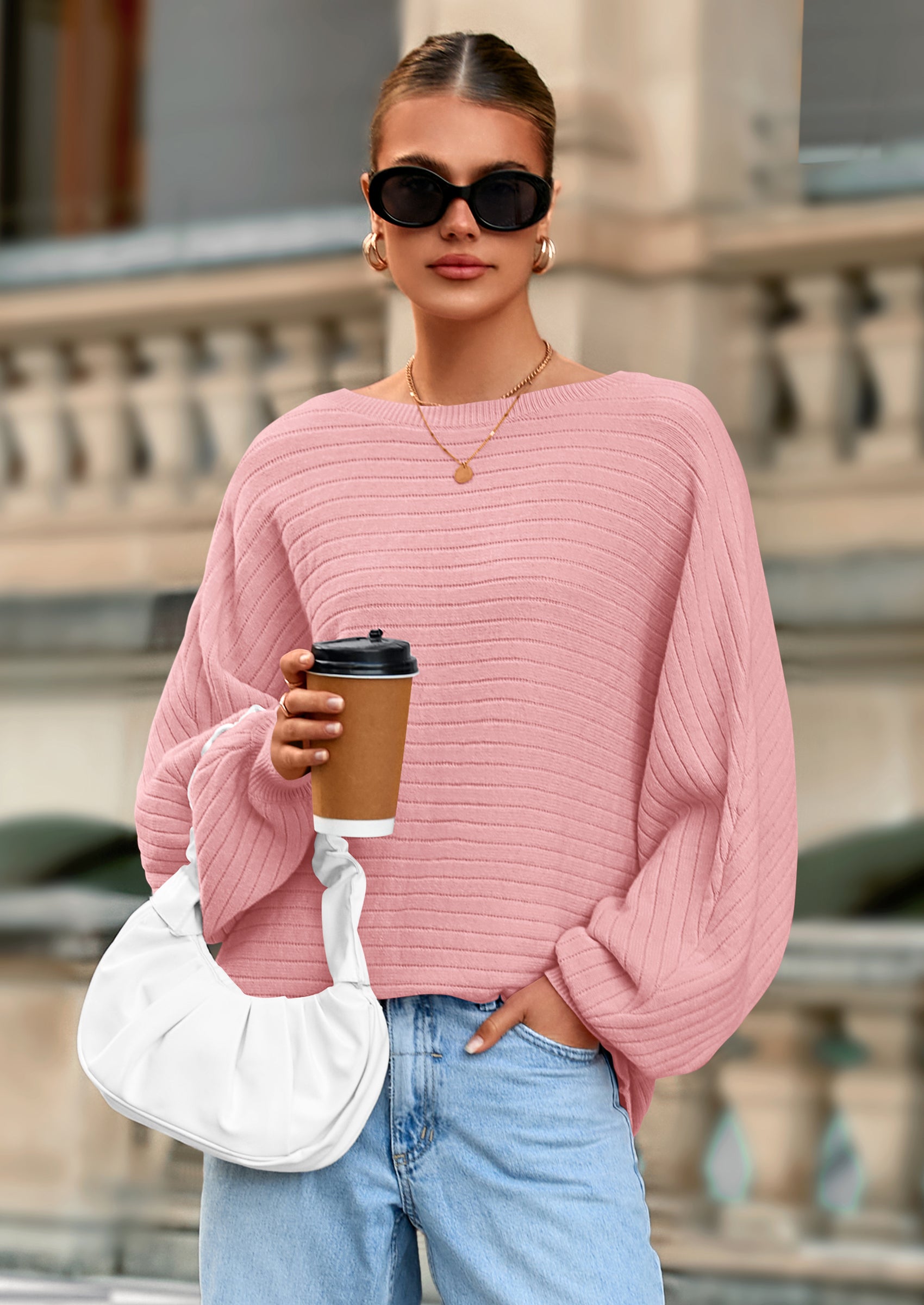 PRETTYGARDEN Fall Sweaters for Women Oversized Boat Neck Pullover Long Sleeve Knit Tops Cozy Winter Fashion Clothing