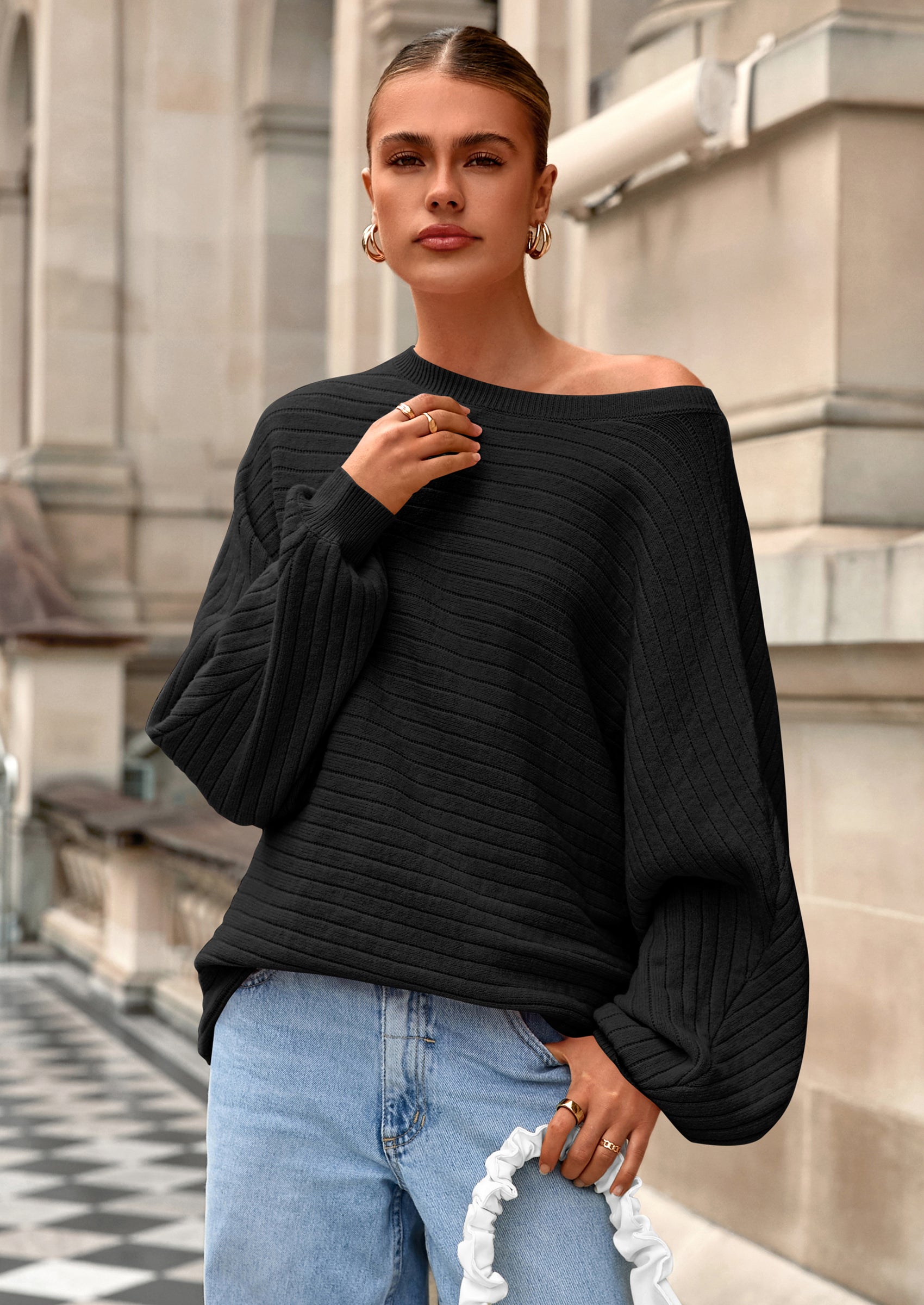 PRETTYGARDEN Fall Sweaters for Women Oversized Boat Neck Pullover Long Sleeve Knit Tops Cozy Winter Fashion Clothing