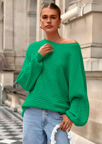 PRETTYGARDEN Fall Sweaters for Women Oversized Boat Neck Pullover Long Sleeve Knit Tops Cozy Winter Fashion Clothing