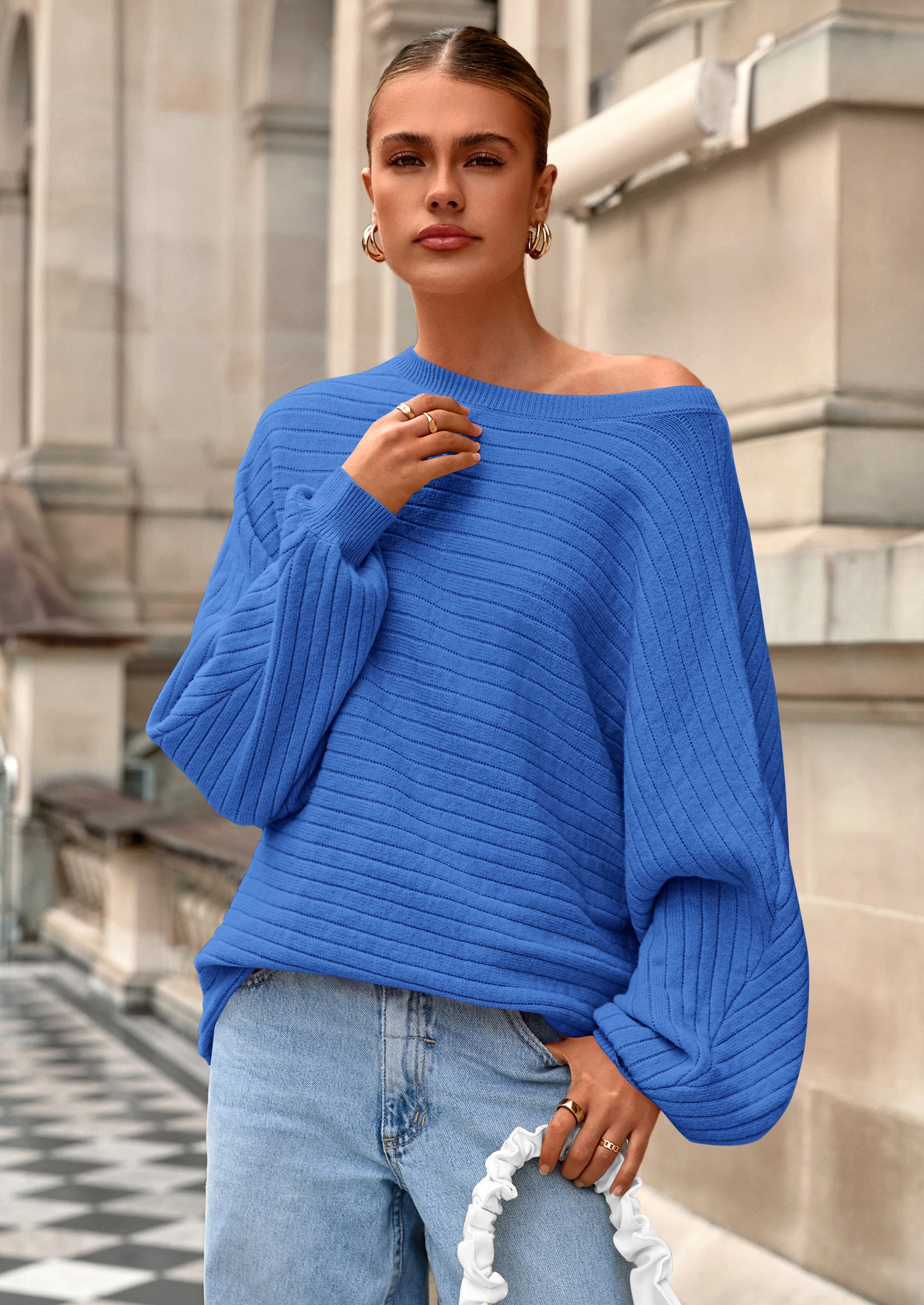 PRETTYGARDEN Fall Sweaters for Women Oversized Boat Neck Pullover Long Sleeve Knit Tops Cozy Winter Fashion Clothing