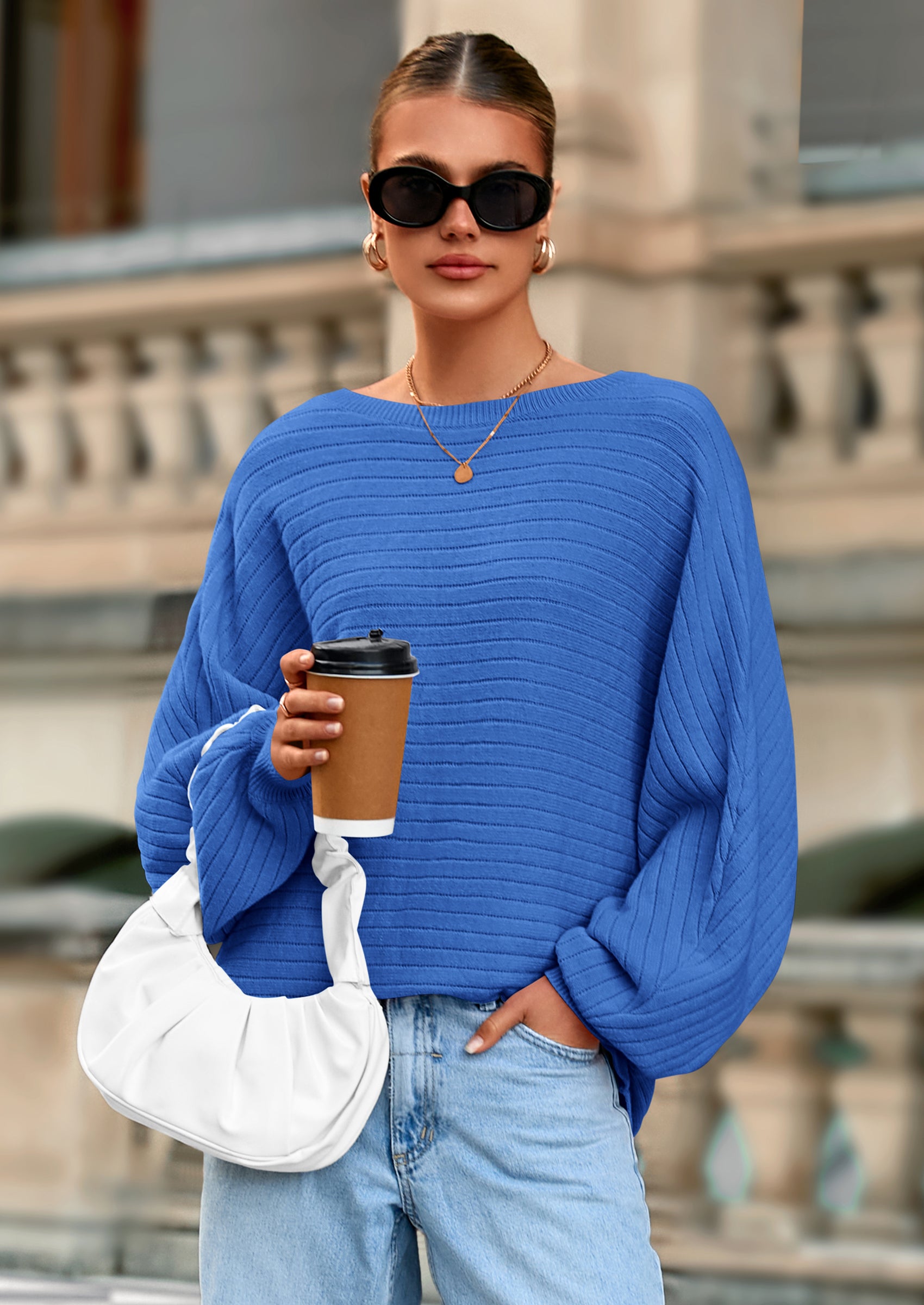 PRETTYGARDEN Fall Sweaters for Women Oversized Boat Neck Pullover Long Sleeve Knit Tops Cozy Winter Fashion Clothing