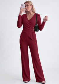 PRETTYGARDEN Women Fall 2 Piece LoungeWear Pant Sets