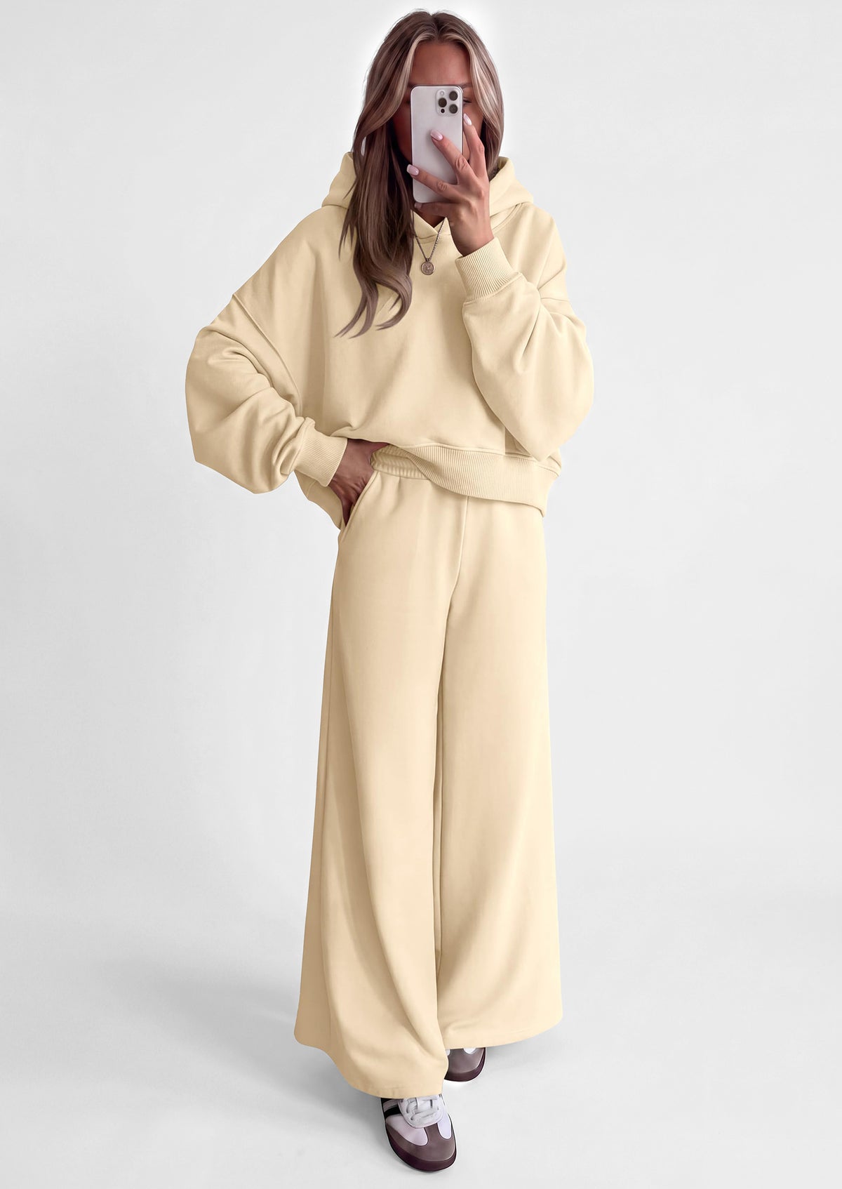 PRETTYGARDEN Women 2 Piece Lounge Sets Long Sleeve Hoodies Wide Leg Sweatpants Sweatsuits Workout Set Fall Outfits 2026