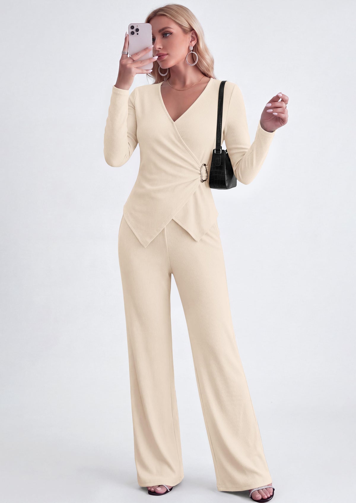 PRETTYGARDEN Women Fall 2 Piece LoungeWear Pant Sets