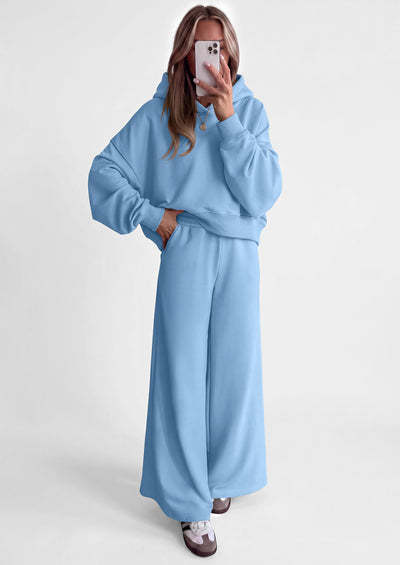 PRETTYGARDEN Women 2 Piece Lounge Sets Long Sleeve Hoodies Wide Leg Sweatpants Sweatsuits Workout Set Fall Outfits 2026