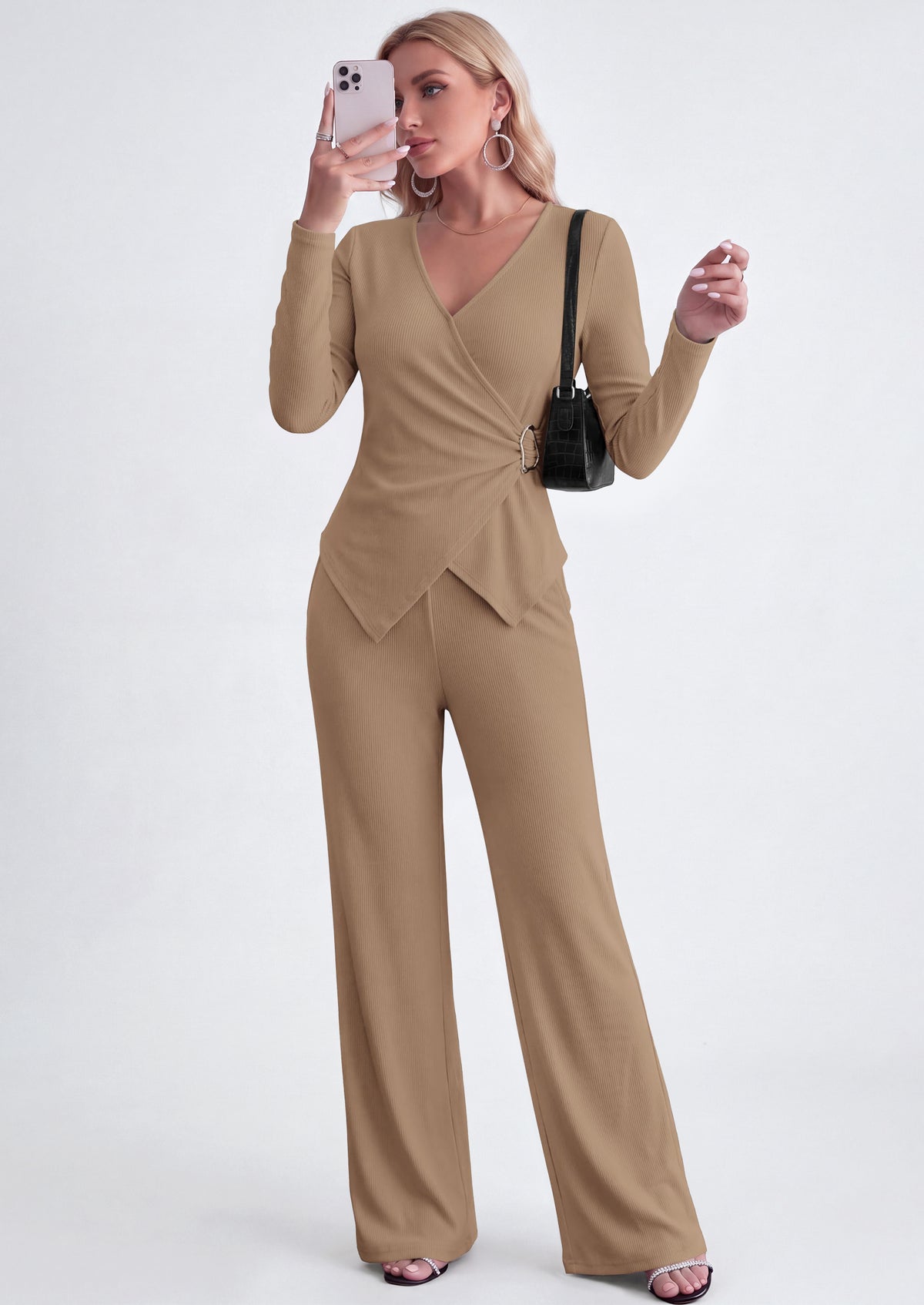 PRETTYGARDEN Women Fall 2 Piece LoungeWear Pant Sets
