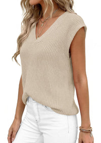 PRETTYGARDEN Women's Lightweight Sweaters Vest Spring Trendy Cap Sleeve V Neck Knit Tank Tops Summer Going Out Outfits PRETTYGARDEN