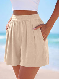 PRETTYGARDEN Flowy Summer Shorts for Women High Waisted Wide Leg Knitted Wide Leg Soft Pajama Shorts Women Vacation Outfits PRETTYGARDEN