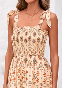 PRETTYGARDEN Women's Summer Maxi Dress Tie Straps Floral Beach Vacation Long Dresses Smocked Boho Sundress with Pockets PRETTYGARDEN