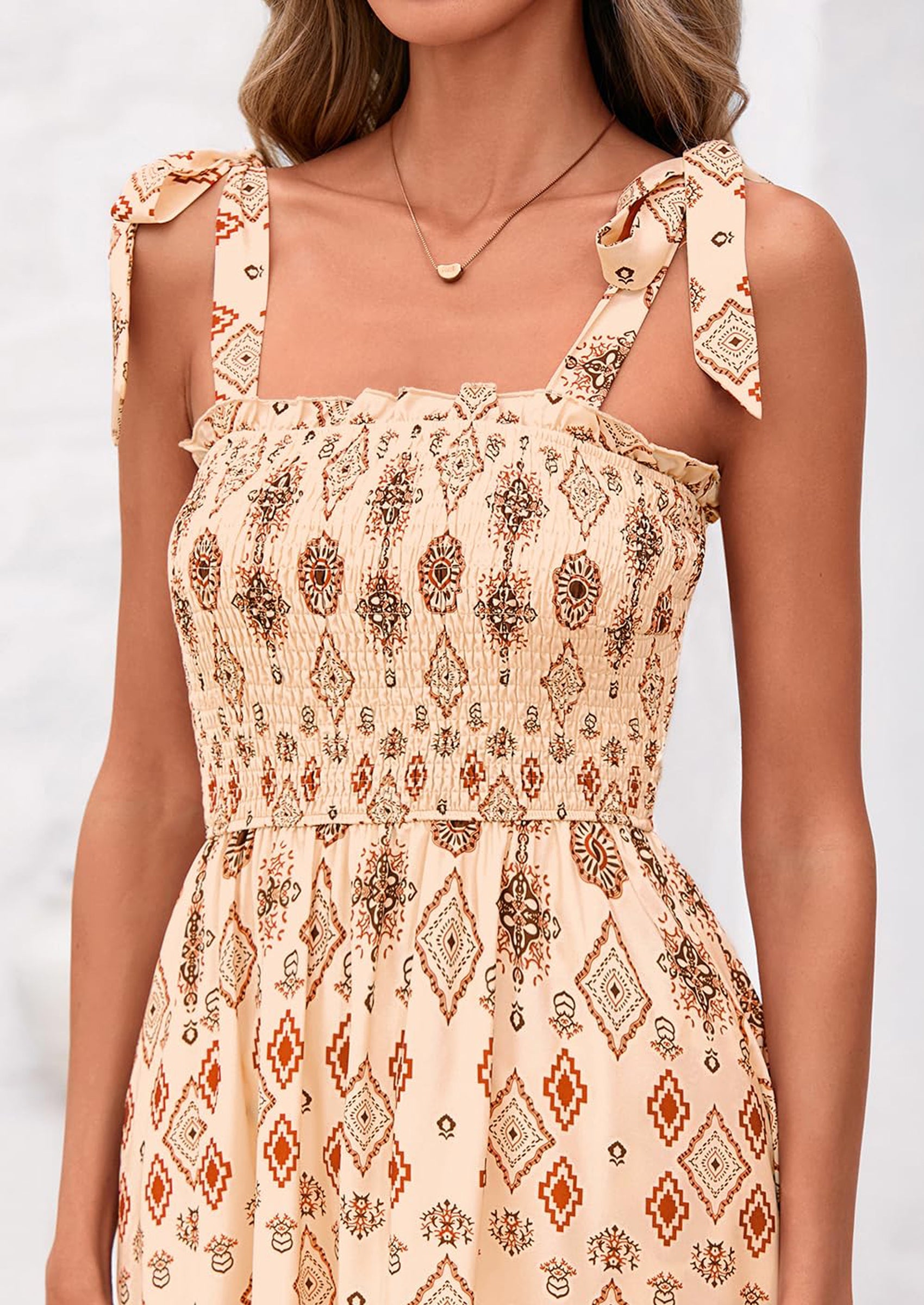 PRETTYGARDEN Women's Summer Maxi Dress Tie Straps Floral Beach Vacation Long Dresses Smocked Boho Sundress with Pockets PRETTYGARDEN