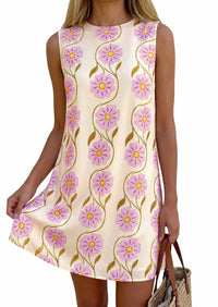 PRETTYGARDEN Sundresses for Women 2026 Summer Elegant Floral A Line Short Party Dress Beach Vacation Clothes PRETTYGARDEN