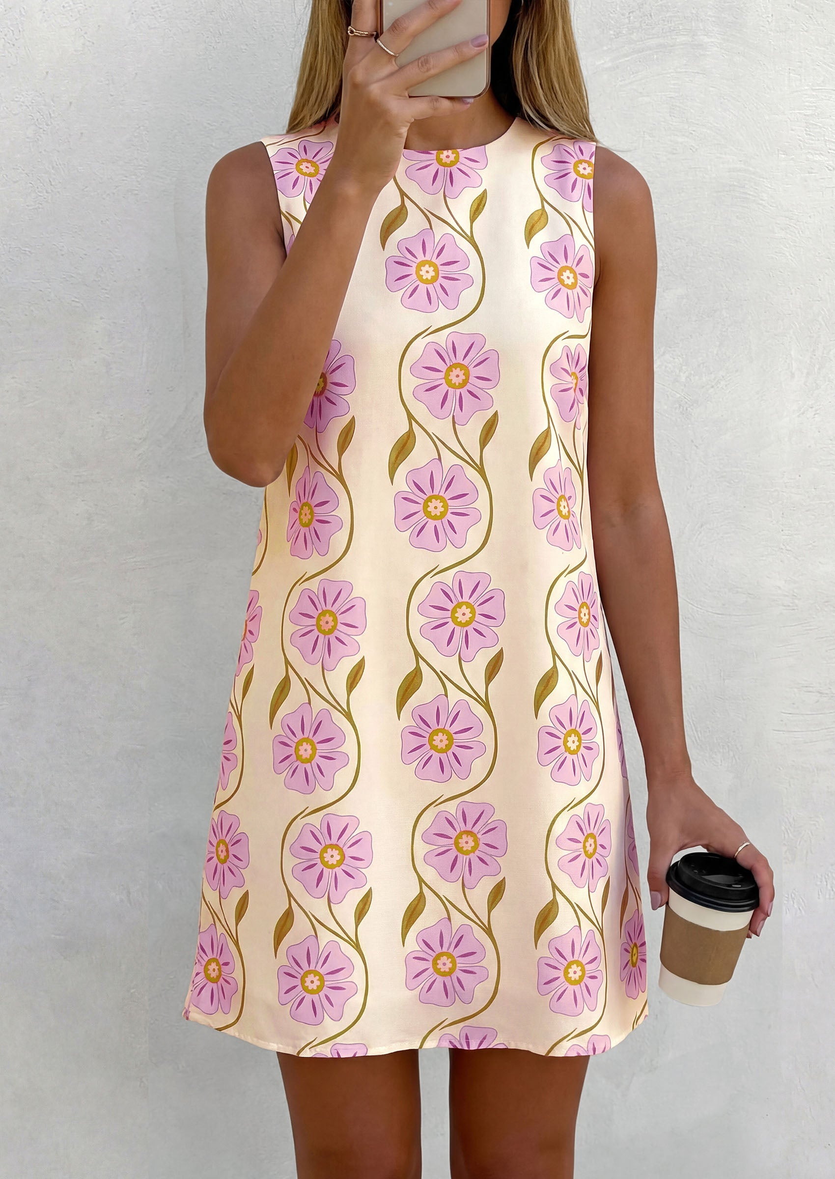 PRETTYGARDEN Sundresses for Women 2026 Summer Elegant Floral A Line Short Party Dress Beach Vacation Clothes PRETTYGARDEN