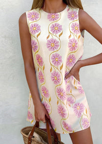 PRETTYGARDEN Sundresses for Women 2026 Summer Elegant Floral A Line Short Party Dress Beach Vacation Clothes PRETTYGARDEN