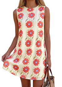 PRETTYGARDEN Sundresses for Women 2026 Summer Elegant Floral A Line Short Party Dress Beach Vacation Clothes PRETTYGARDEN