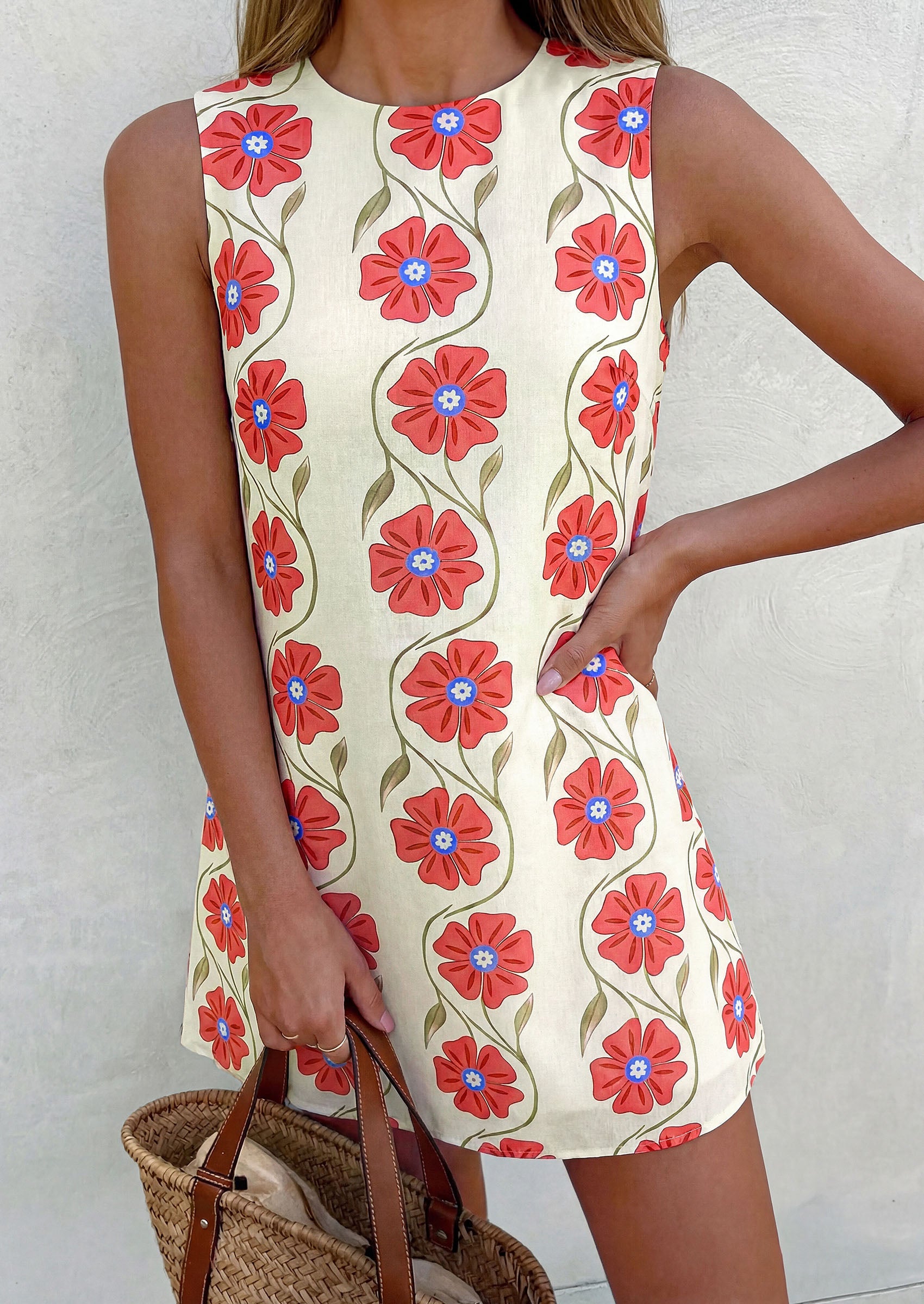 PRETTYGARDEN Sundresses for Women 2026 Summer Elegant Floral A Line Short Party Dress Beach Vacation Clothes PRETTYGARDEN