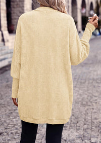 PRETTYGARDEN Batwing Long Sleeve Lightweight Cardigan Sweaters for Women Batwing Sleeve Long Cardigans Loose Fit Soft Ribbed Knit Light Weight Sweater Early Fall Fashion Streetwear Travel Outfits