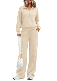 PRETTYGARDEN Women's Lounge Sets 2 Piece Outfits Sweatsuits | Half Zip Pullover Sweatshirts, Wide Leg Pants Pockets, Matching Workout Tracksuits, Airport Travel Resort Wear, Fall Clothes
