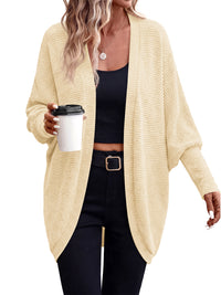 PRETTYGARDEN Batwing Long Sleeve Lightweight Cardigan Sweaters for Women | Batwing Sleeve Long Cardigans, Loose Fit Soft Ribbed Knit Light Weight Sweater, Early Fall Fashion Streetwear, Travel Outfits