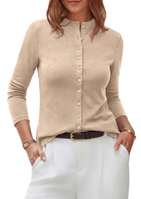 PRETTYGARDEN Womens Fall Lightweight Knit Cardigan Sweater | Button Down Long Sleeve Crew Neck,Soft Ribbed Knit Slim Fit,Business Casual Going Out Travel Outfits,Fashion Clothing 2026