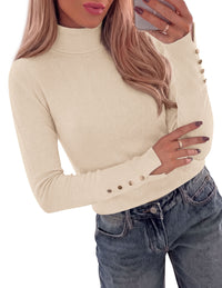 PRETTYGARDEN Women Turtleneck Sweaters Fall Long Sleeve Tops | Soft Stretchy Knit, Ribbed Button-Cuff Pullover, Regular Fit Dressy Casual, Work Office Daily Date Outfits, Winter Clothing