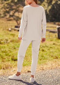 PRETTYGARDEN Women's Fall 2 Piece Lounge Set Long Sleeve Tops Ribbed Pants Spring Matching Sweatsuit Travel Outfits Clothes