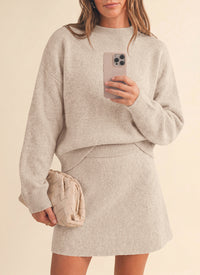 PRETTYGARDEN 2 Piece Sets For Women Sweater Mini Skirt Set