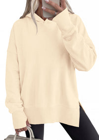 PRETTYGARDEN Womens Oversized Hoodies Side Slit Sweatshirts | Fall Fashion 2026 Trendy Outfits, Thumbholes & Unique Center Seam, Comfort Drop Shoulder Pullover, Chic Tunic for Leggings